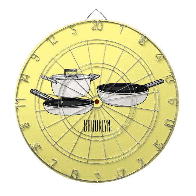 Tecknad för uppsättningar av cookware darttavla (Framsidan)