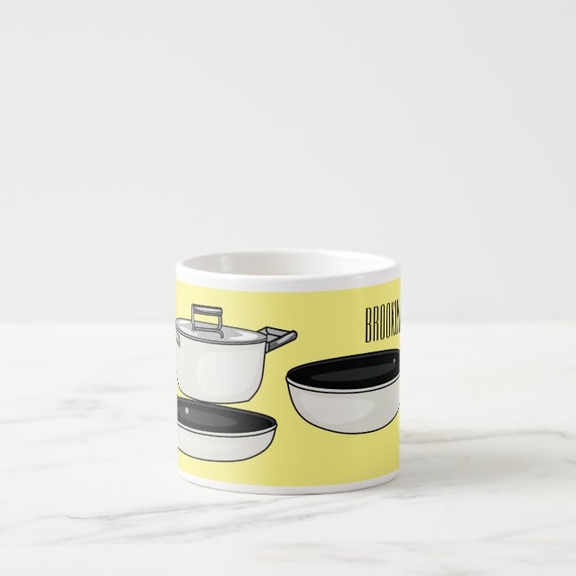 Tecknad för uppsättningar av cookware espressomugg (Framsidan)