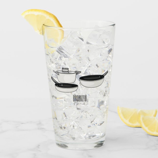 Tecknad för uppsättningar av cookware glaskopp (Framsida Ice)