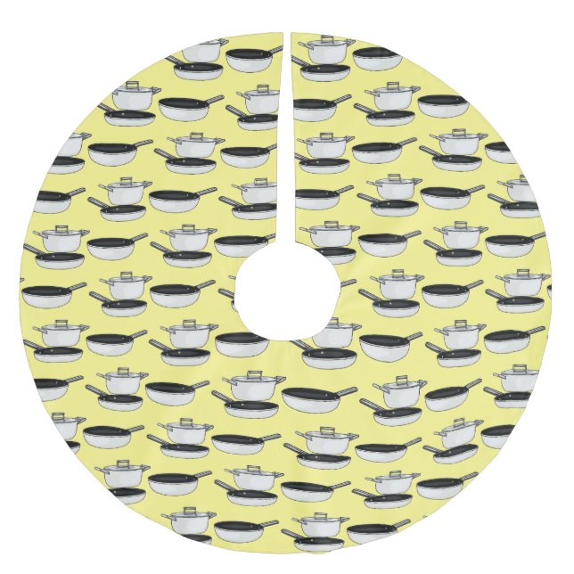 Tecknad för uppsättningar av cookware julgransmatta borstad polyester (Framsidan)