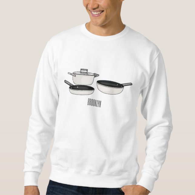 Tecknad för uppsättningar av cookware lång ärmad tröja (Framsida)