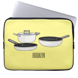 Tecknad för uppsättningar av cookware laptop fodral