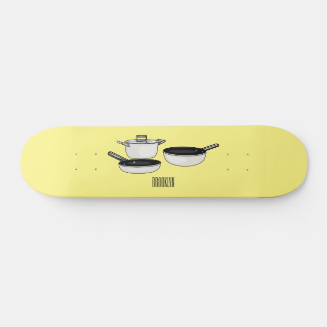 Tecknad för uppsättningar av cookware mini skateboard bräda 18,5 cm (Horz)