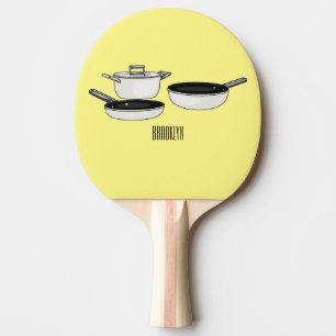 Tecknad för uppsättningar av cookware pingisracket