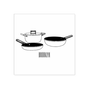 Tecknad för uppsättningar av cookware stämpel