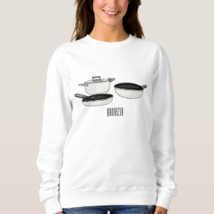 Tecknad för uppsättningar av cookware t shirt