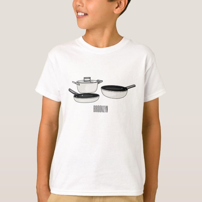 Tecknad för uppsättningar av cookware t shirt (Framsida)