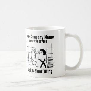 Tecknad för väggutfyllning och Golv Kaffemugg