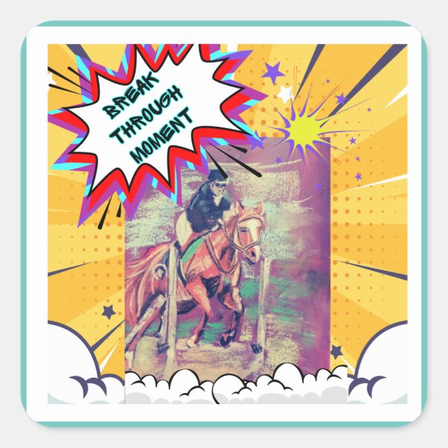 tecknad för vallmohoppning fyrkantigt klistermärke (Framsida)