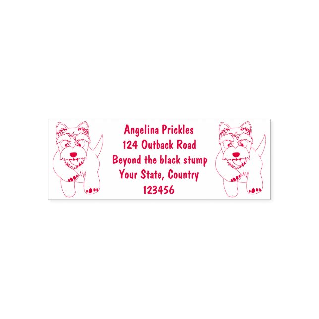 Tecknad för vinterhögland, vit väster självfärgande stämpel (Design)