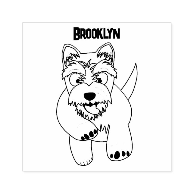 Tecknad för vinterhögland, vit väster stämpel (Tryck)