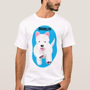 Tecknad för vinterhögland, vit väster t shirt