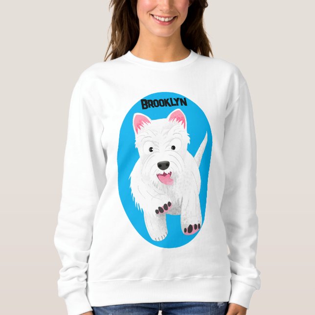 Tecknad för vinterhögland, vit väster t shirt (Framsida)