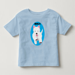 Tecknad för vinterhögland, vit väster t shirt