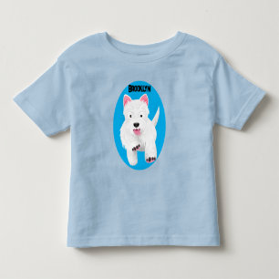 Tecknad för vinterhögland, vit väster t shirt