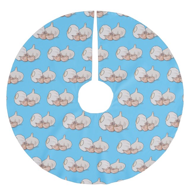 Tecknad för vitlök julgransmatta borstad polyester (Framsidan)