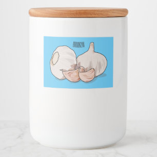 Tecknad för vitlök mat etiketter