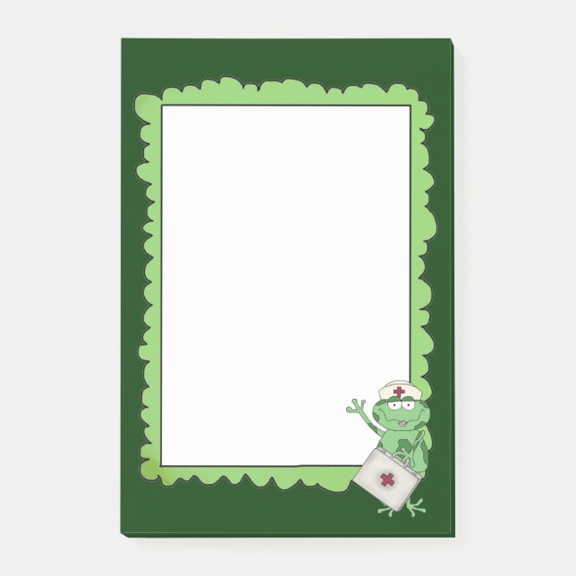 Tecknad Förgiftningsruta för sjuksköterska Post-it Block (Framsida)