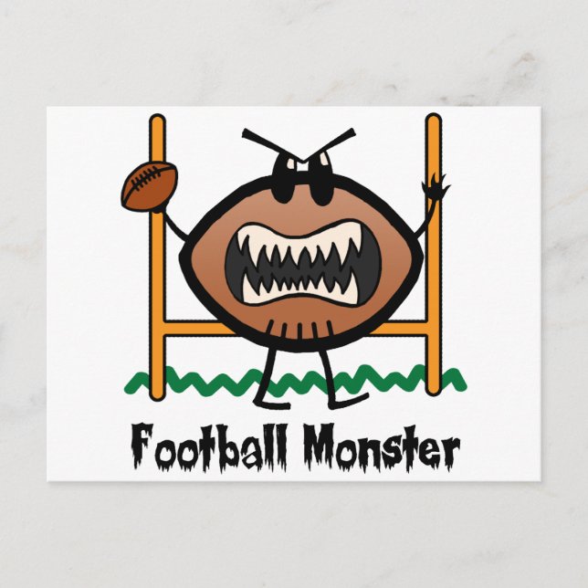 Tecknad Fotbollsmonster för Clip Art Arg Mad Vykort (Framsida)