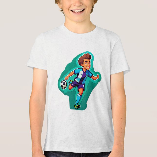 Tecknad fotbollsspelare t shirt (Framsida)
