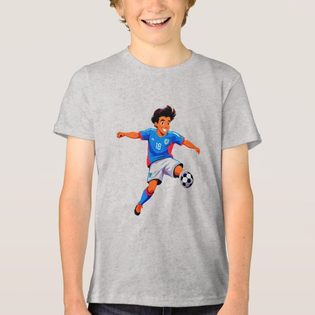 Tecknad fotbollsspelare t shirt (Framsida)