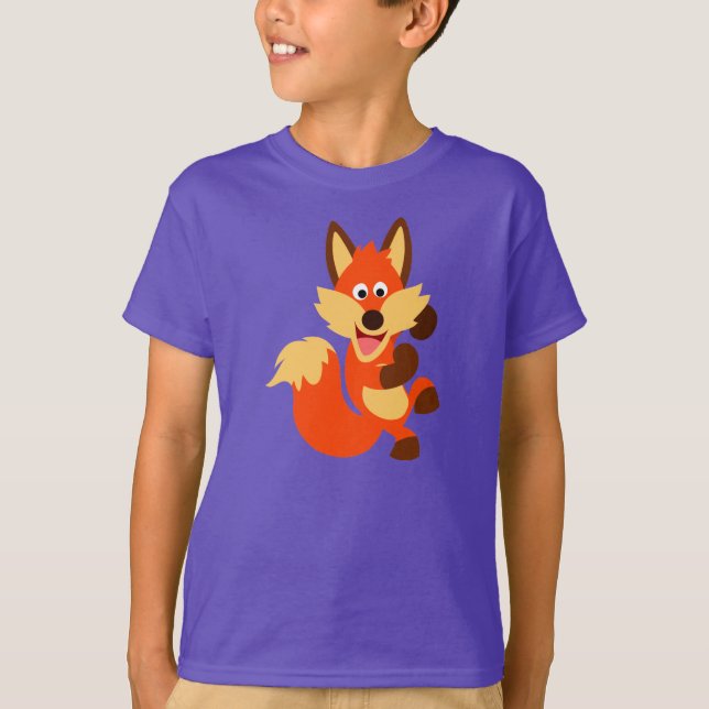 Tecknad Fox Children T-Shirt (Framsida)