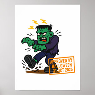 Tecknad Frankenstein - Godkänd av Halloween Poster