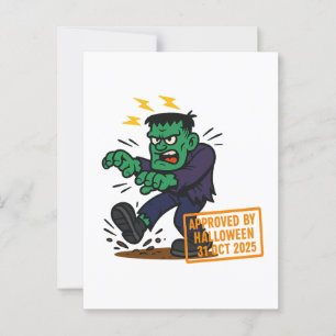 Tecknad Frankenstein - Godkänd av Halloween Vykort