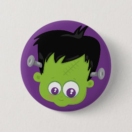 Tecknad Frankenstein Halloween Lila Kul Knapp