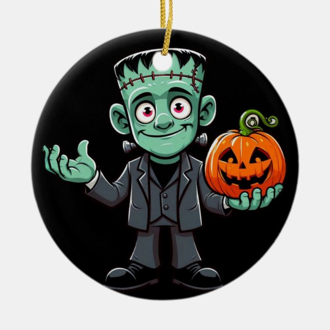 Tecknad Frankensteins monster Julgransprydnad Keramik (Framsidan)