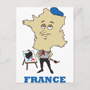 Tecknad Frankrike Vykort