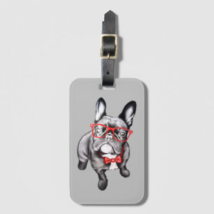 Tecknad Fransk Bulldog Bagagebricka