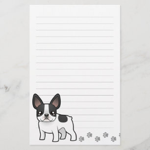 Tecknad Fransk Bulldog Brevpapper