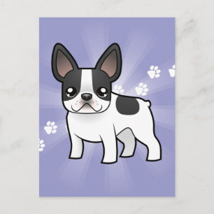 Tecknad Fransk Bulldog Vykort