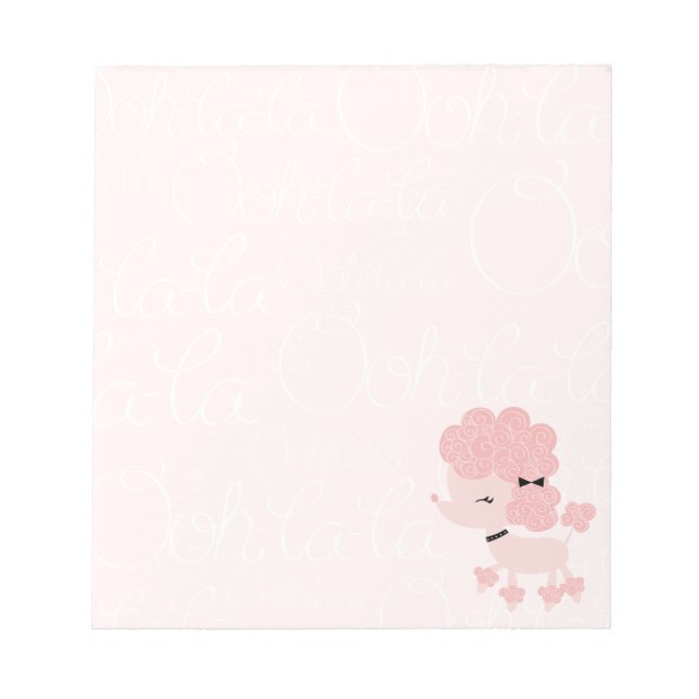 Tecknad Fransk Pudel Anteckningsblock (Framsida)