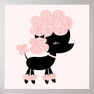 Tecknad Fransk Pudel Barns väggkonst