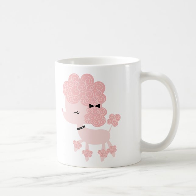 Tecknad fransk pudel kaffemugg (Höger)