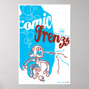 Tecknad Frenzy Robot Poster