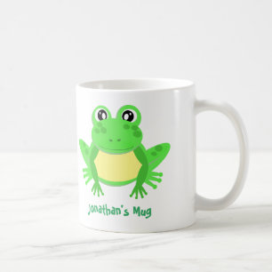 Tecknad Frog Cute Grönt Kaffemugg