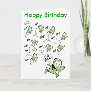 Tecknad Frog Grattis på födelsedagen-kort Kort