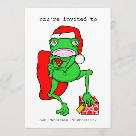 Tecknad Frog julfestinbjudan Inbjudningar