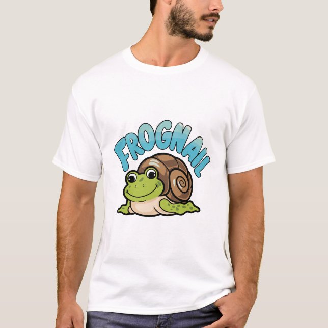 Tecknad Frog med Snigel-Snäcka - Frognail T Shirt (Framsida)