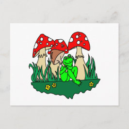 Tecknad Frog och svampar Vykort