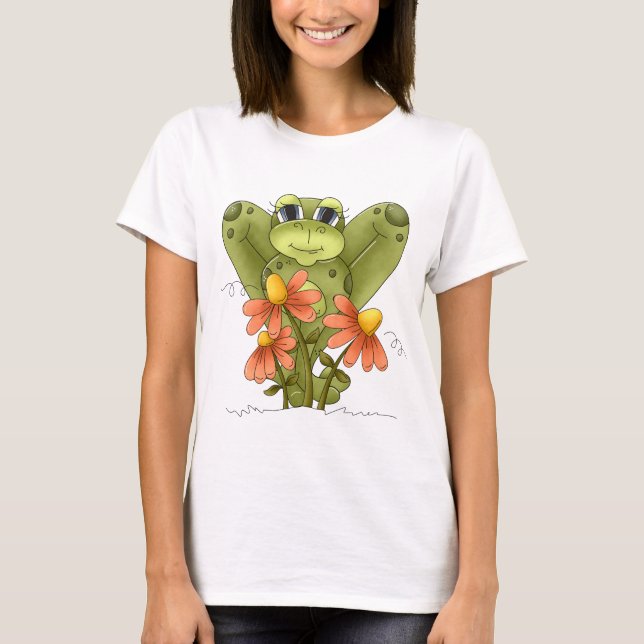 Tecknad Frog söta kvinnor t-shirt (Framsida)