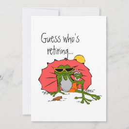 Tecknad Frog vid Beach Pension Party Inbjudningar