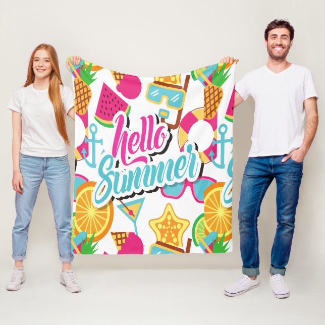 Tecknad Fruits Fleece Blanket (På plats)