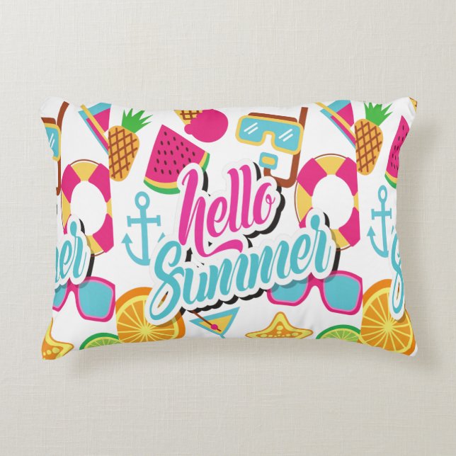 Tecknad Frukt Prydnadskudde (Framsidan)