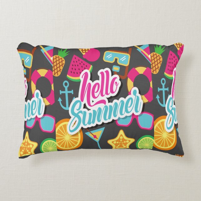 Tecknad Frukt Prydnadskudde (Framsidan)