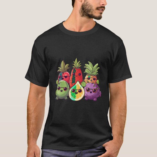 tecknad frukter med solglasögon roliga Idea Creat T Shirt (Framsida)