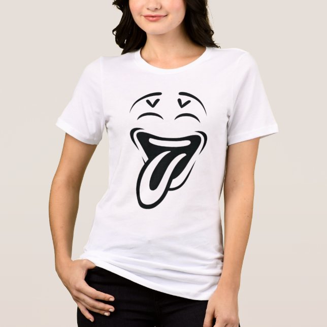 Tecknad Funny Ansikte T Shirt (Framsida)
